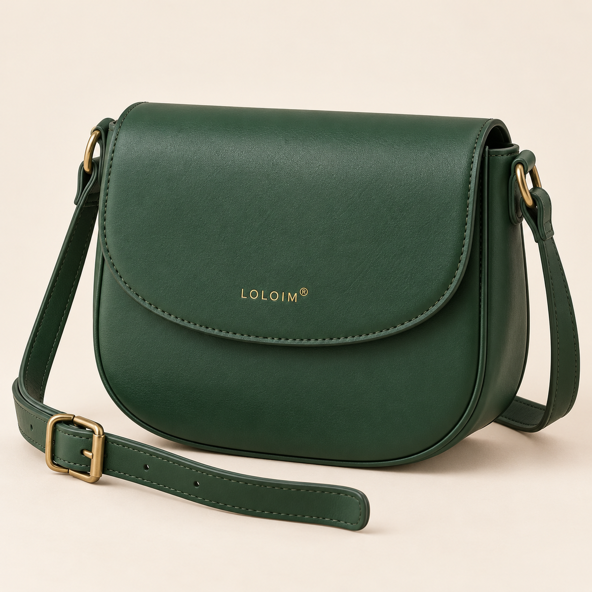 loloim® Forest Green Saddle Crossbody Bag
