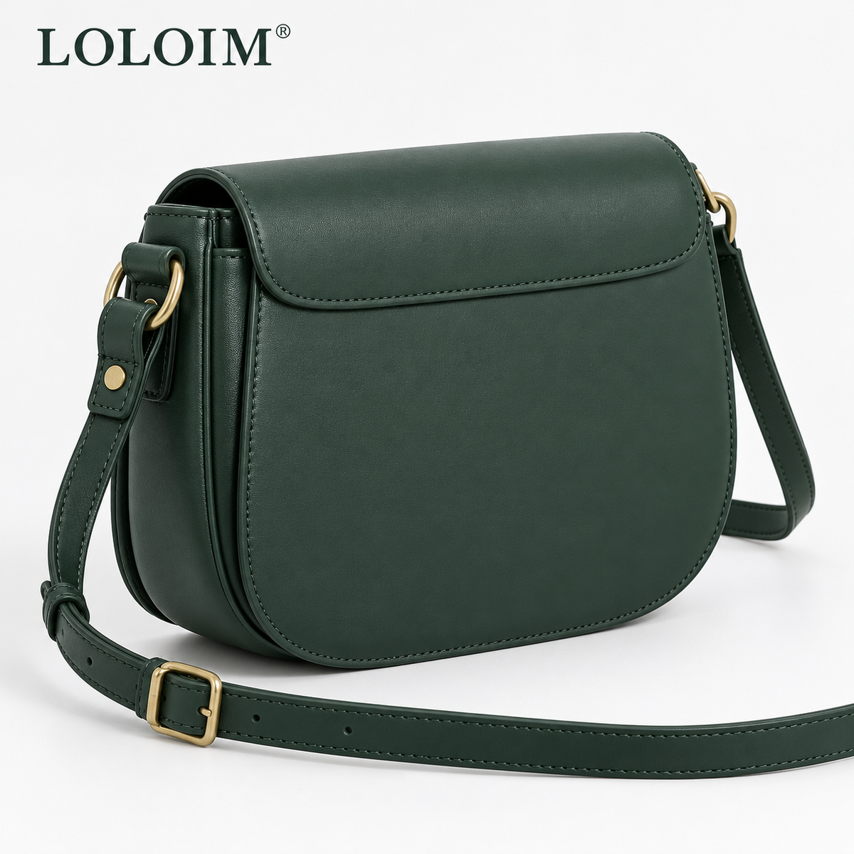 loloim® Forest Green Saddle Crossbody Bag