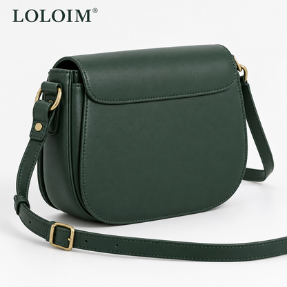 loloim® Forest Green Saddle Crossbody Bag