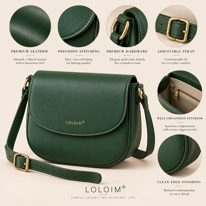 loloim® Forest Green Saddle Crossbody Bag