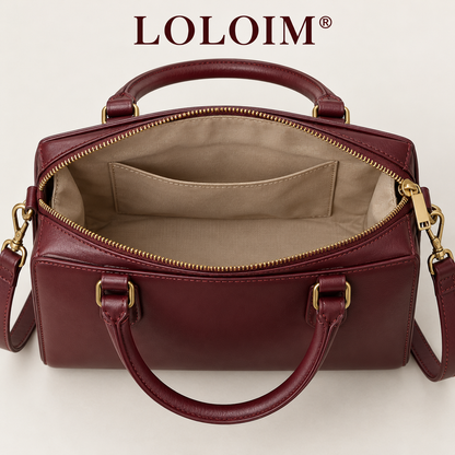 loloim® Burgundy Structured Top-Handle Bag