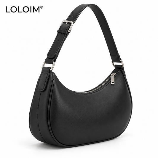 loloim® Black Crescent Shoulder Bag