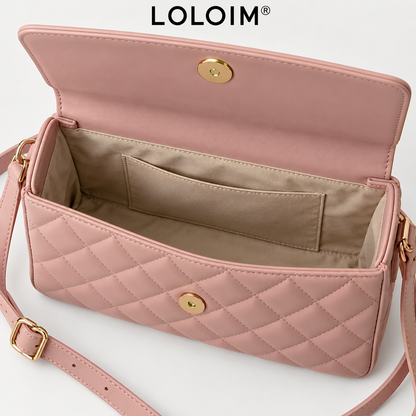 loloim® Blush Pink Quilted Crossbody Bag