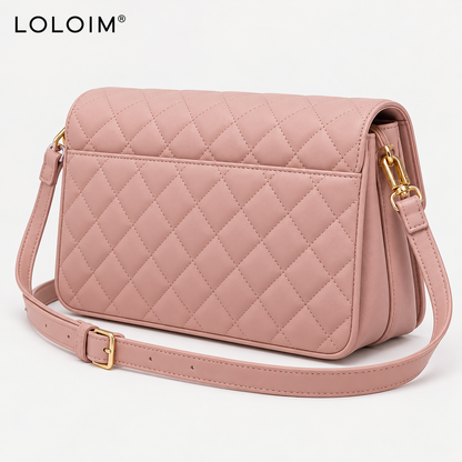 loloim® Blush Pink Quilted Crossbody Bag