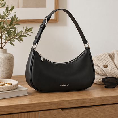 loloim® Black Crescent Shoulder Bag