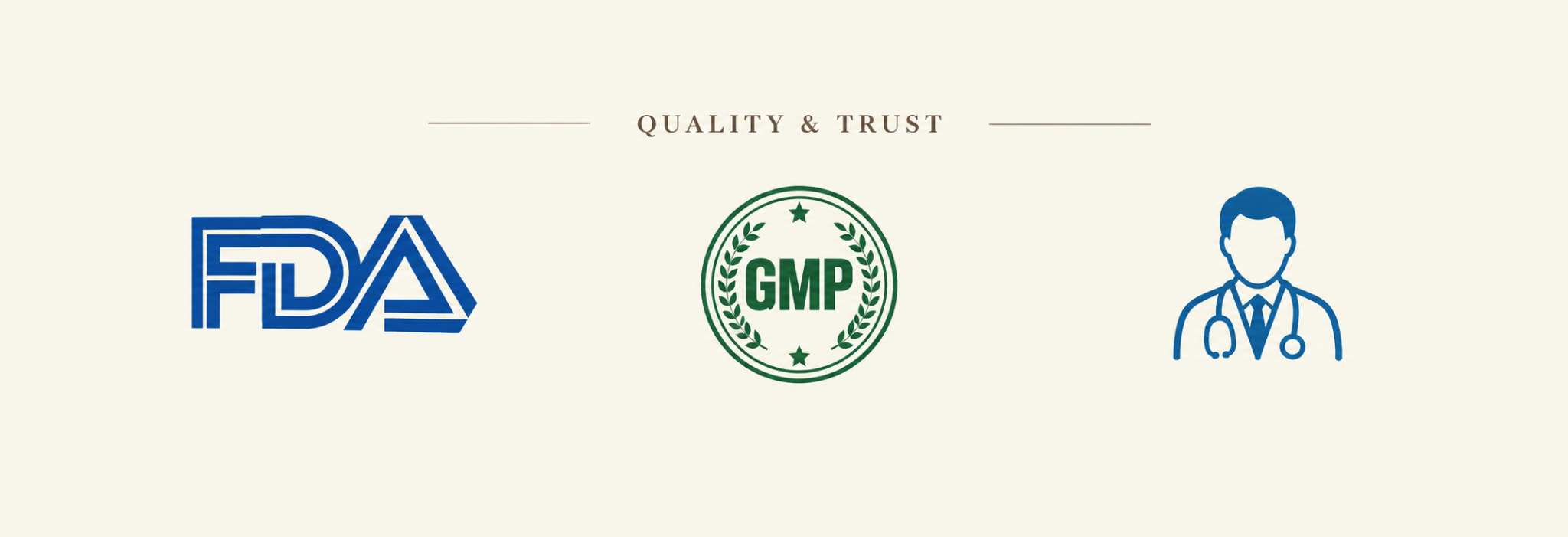 FDA, GMP and healthcare symbols